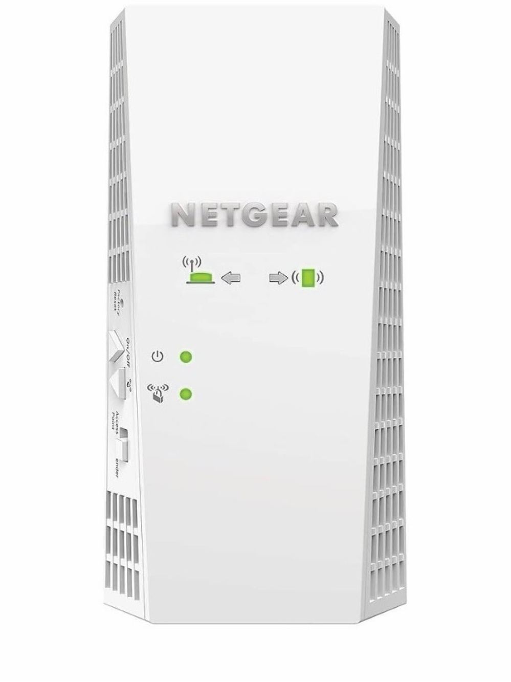 NETGEAR White WiFi Range Extender with Green LED Indicators